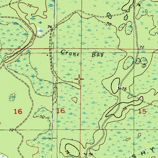 Topographic Map of Crane Bay, FL