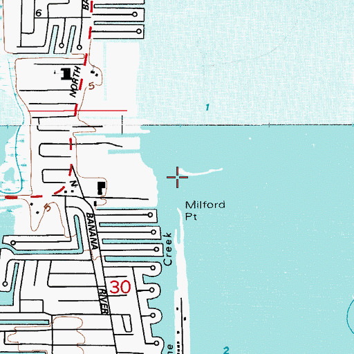 Topographic Map of Crane Creek, FL