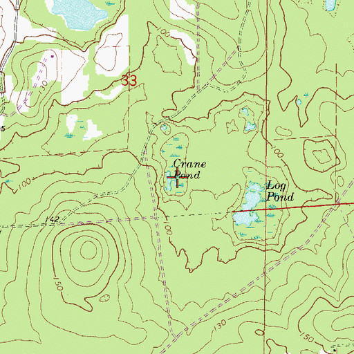 Topographic Map of Crane Pond, FL