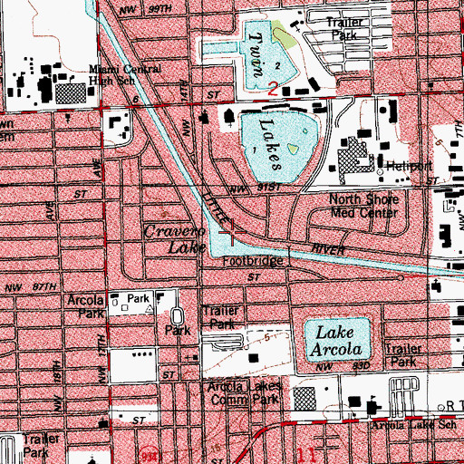 Topographic Map of Cravero Lake, FL