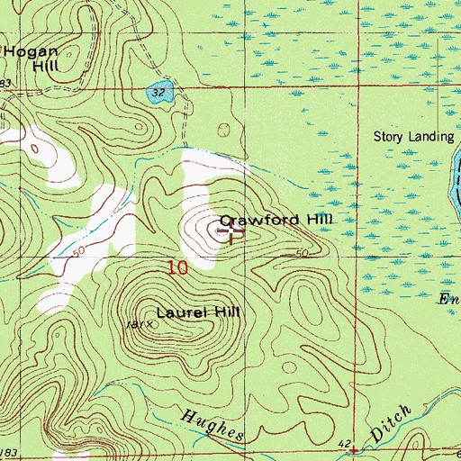 Topographic Map of Crawford Hill, FL