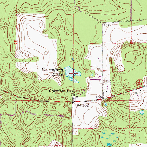 Topographic Map of Crawford Lake, FL