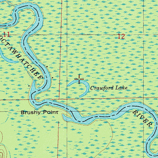 Topographic Map of Crawford Lake, FL