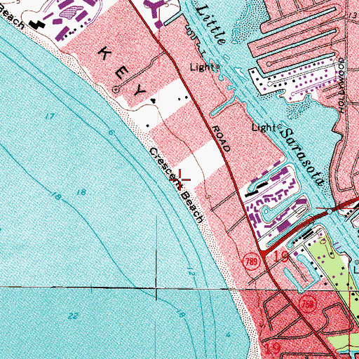 Topographic Map of Crescent Beach, FL
