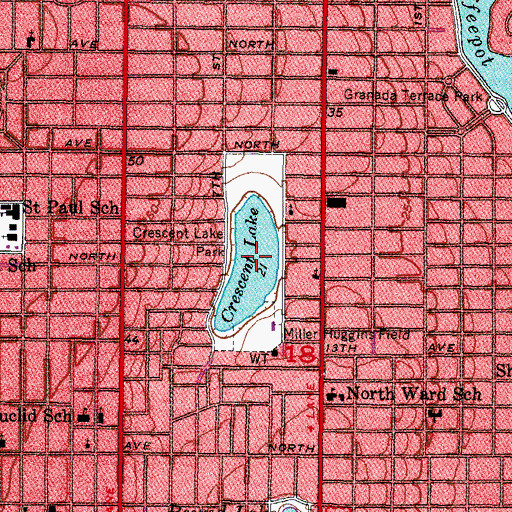 Topographic Map of Crescent Lake, FL