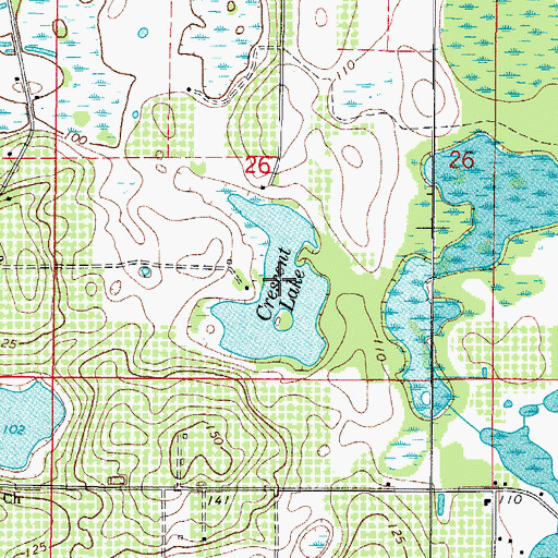 Topographic Map of Crescent Lake, FL