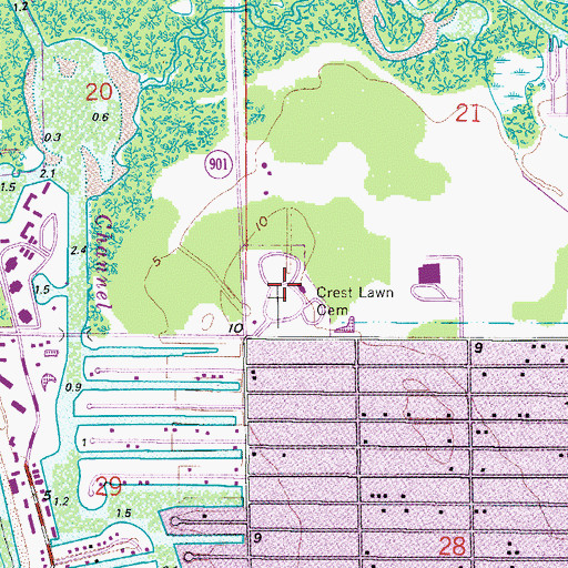 Topographic Map of Naples Memorial Gardens, FL