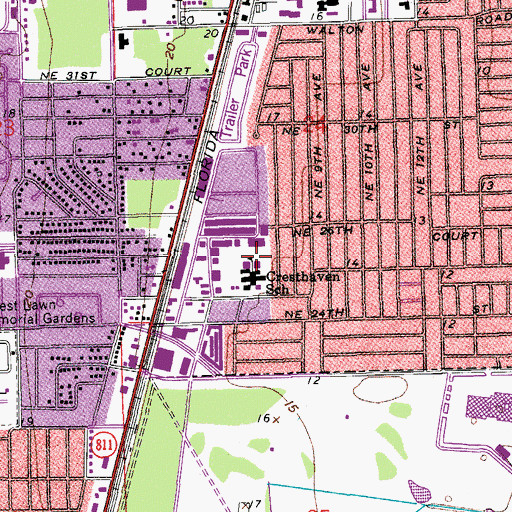Topographic Map of Cresthaven Elementary School, FL