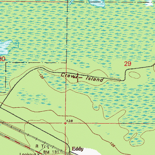 Topographic Map of Crews Island, FL