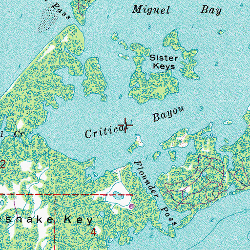 Topographic Map of Critical Bayou, FL