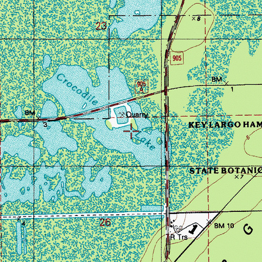 Topographic Map of Crocodile Lake, FL