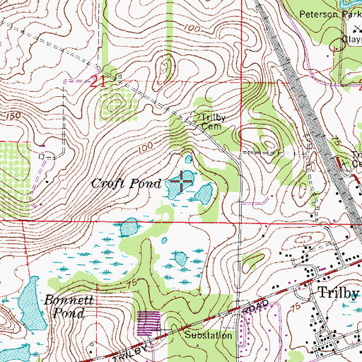 Topographic Map of Croft Pond, FL