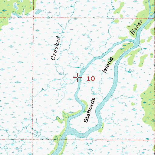Topographic Map of Crooked Creek, FL
