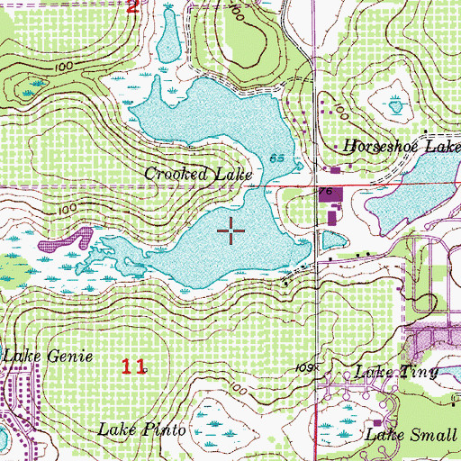 Topographic Map of Crooked Lake, FL
