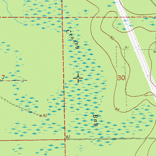 Topographic Map of Crosby Bay, FL