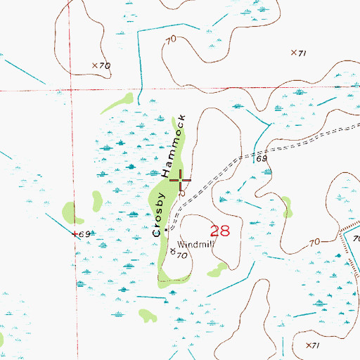 Topographic Map of Crosby Hammock, FL