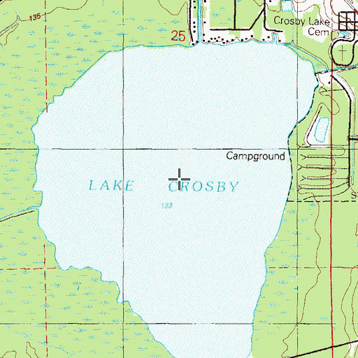 Topographic Map of Lake Crosby, FL