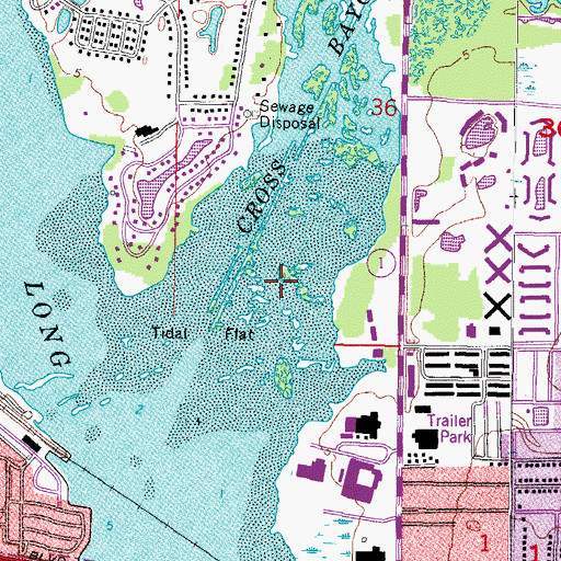 Topographic Map of Cross Bayou, FL