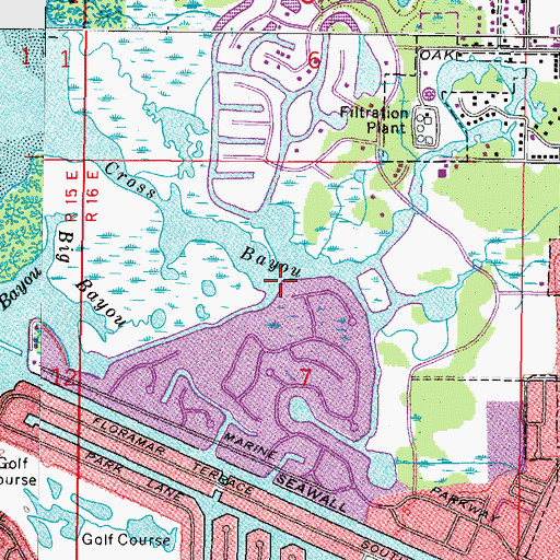 Topographic Map of Cross Bayou, FL