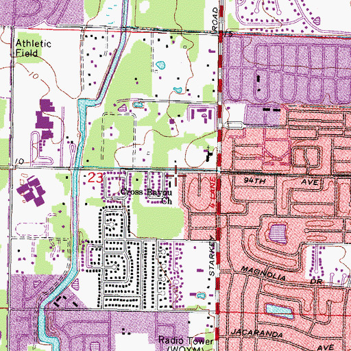 Topographic Map of Cross Bayou Church, FL