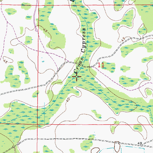 Topographic Map of Cross Cypress Branch, FL