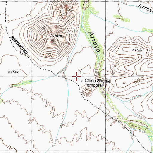 Topographic Map of Chico Shunie Temporal, AZ