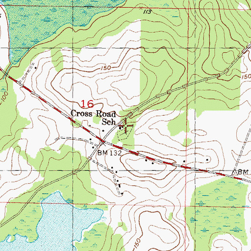 Topographic Map of Cross Road School, FL