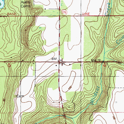 Topographic Map of Crossroads School, FL