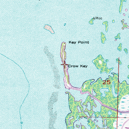 Topographic Map of Crow Key, FL