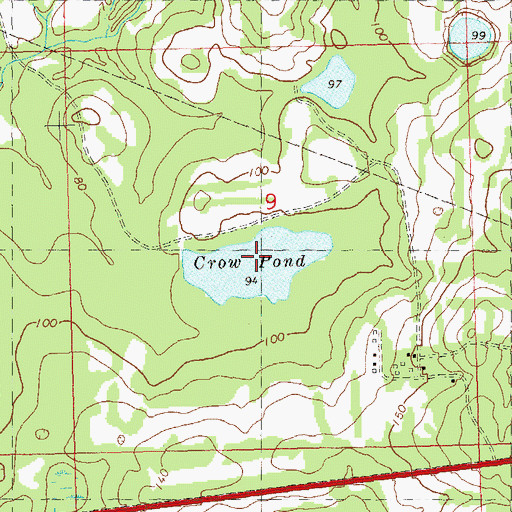 Topographic Map of Crow Pond, FL