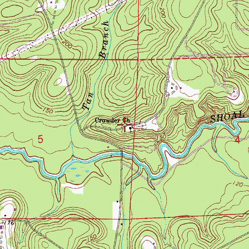 Topographic Map of Crowder Church, FL