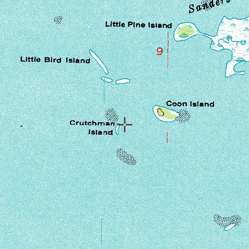 Topographic Map of Crutchman Island, FL