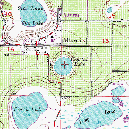 Topographic Map of Crystal Lake, FL