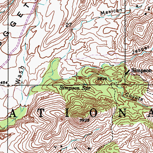 Topographic Map of Coyote Canyon, AZ