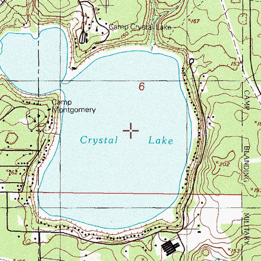 Topographic Map of Crystal Lake, FL
