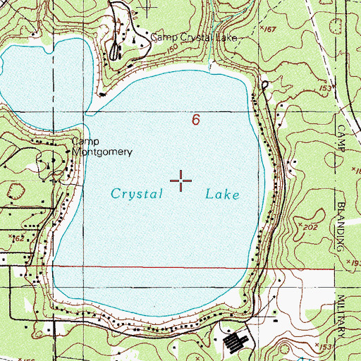 Topographic Map of Crystal Lake, FL