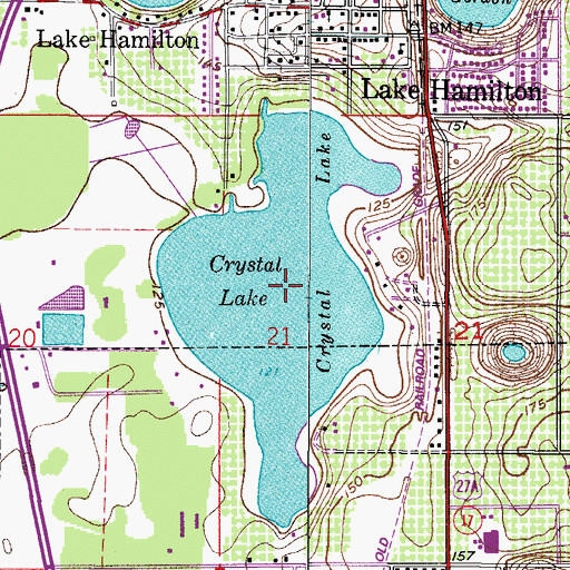 Topographic Map of Crystal Lake, FL