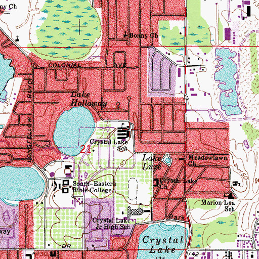 Topographic Map of Crystal Lake Elementary School, FL