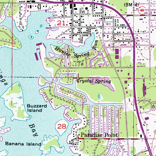 Topographic Map of Crystal Spring, FL