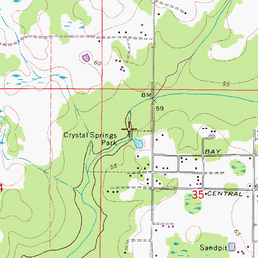 Topographic Map of Crystal Springs Park, FL