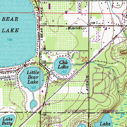 Topographic Map of Cub Lake, FL