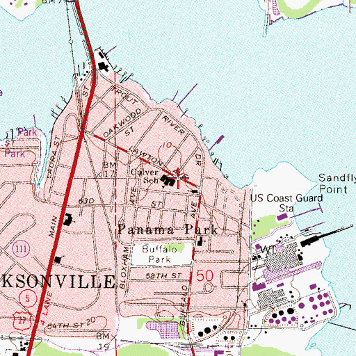 Topographic Map of Culver School, FL