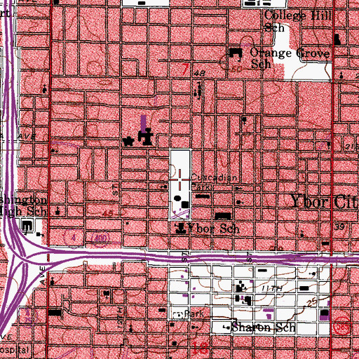 Topographic Map of Cuscaden Park, FL