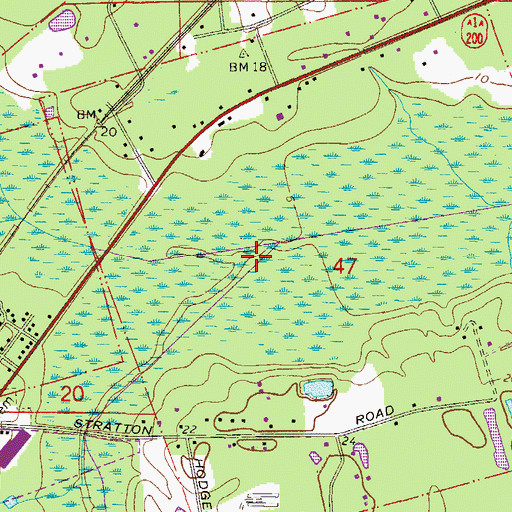 Topographic Map of Cushing Creek, FL