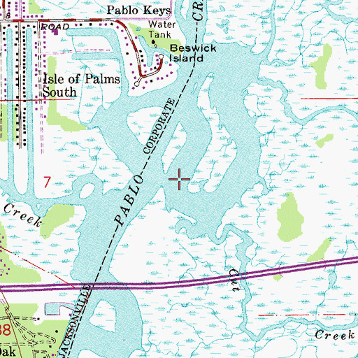Topographic Map of Cut Creek, FL