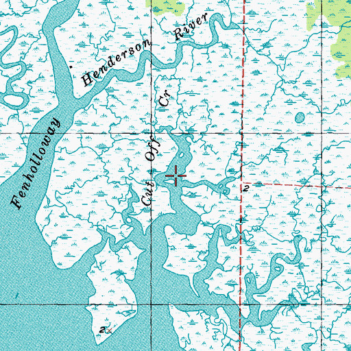 Topographic Map of Cut Off Creek, FL