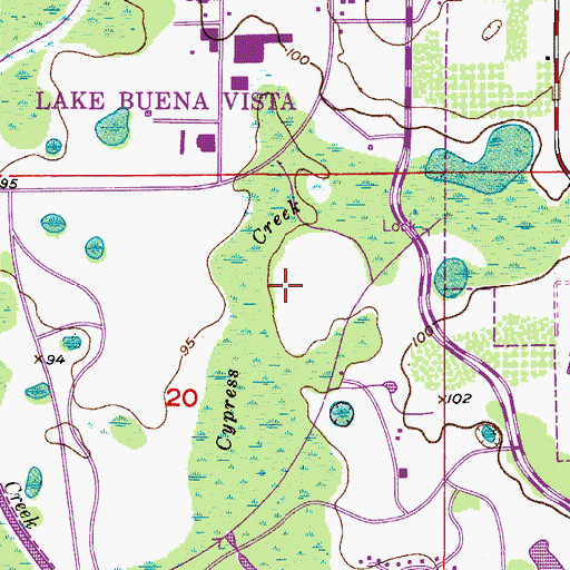 Topographic Map of Cypress Creek, FL