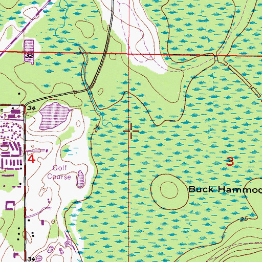 Topographic Map of Cypress Creek, FL