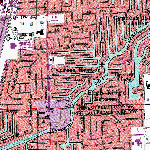 Topographic Map of Cypress Harbor, FL