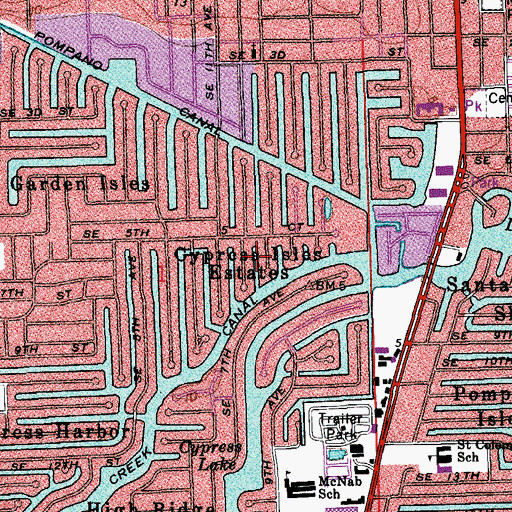 Topographic Map of Cypress Isles Estates, FL